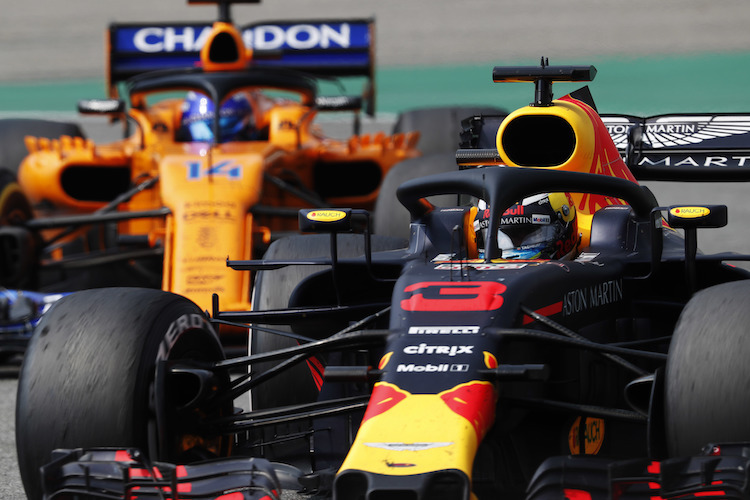 Daniel Ricciardo in Hockenheim vor Fernando Alonso