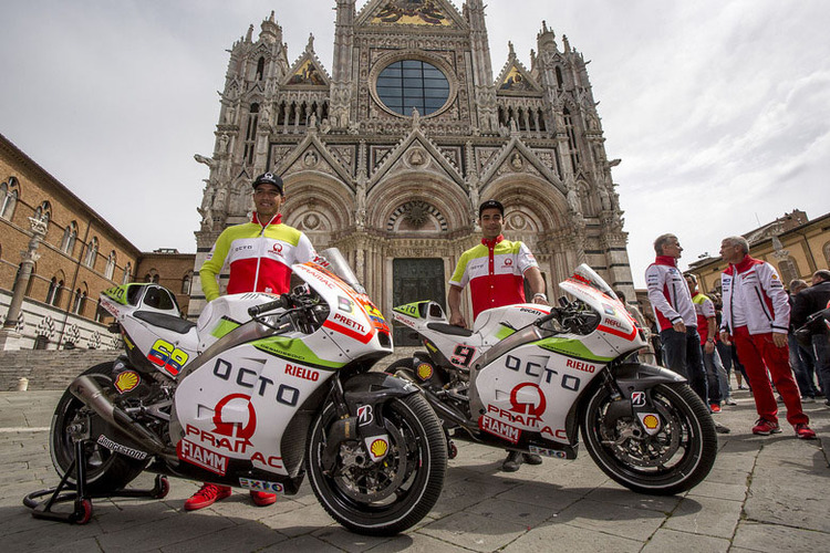 In Siena: Das Octo Pramac Racing Team mit Hernandez und Petrucci