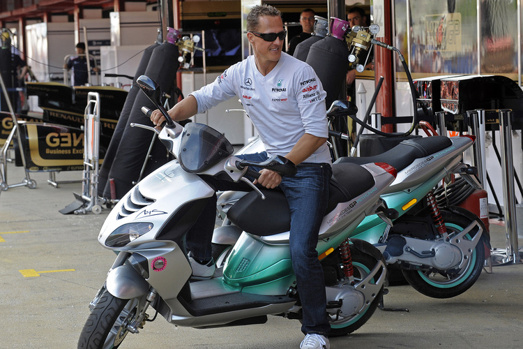 Michael Schumacher wieder auf zwei Rädern