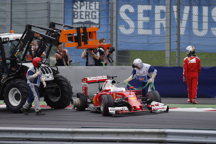 Sebastian Vettel: «Der Reifenplatzer kam ganz unerwartet, es gab davor nicht das geringste Anzeichen dafür»