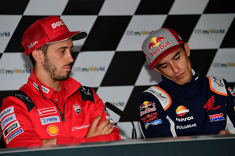 Andrea Dovizioso (li.) mit Marc Marquez