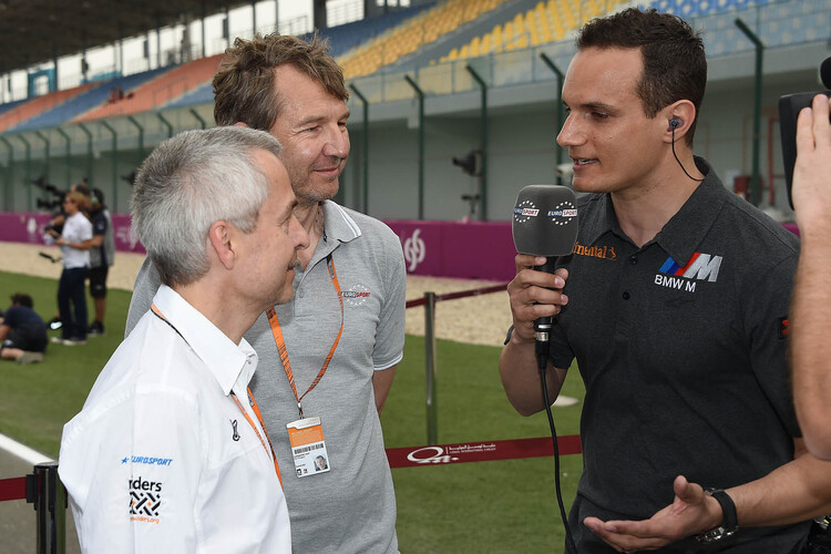 Die Eurosport-Mannschaft mit Raudies, Ringguth und Hofmann gestern in Katar