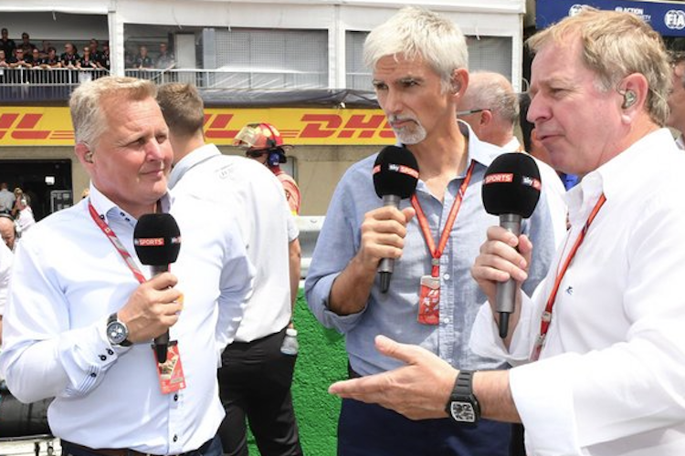 Die Sky-GP-Experten (von links) Johnny Herbert, Damon Hill und Martin Brundle