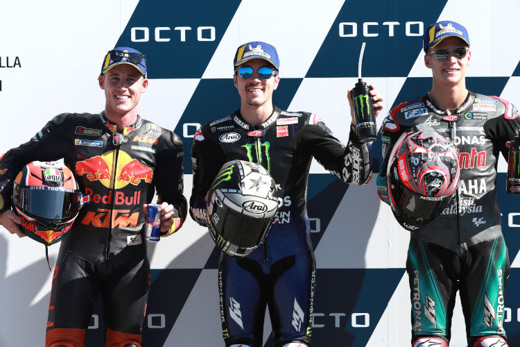 Pol Espargaró, Maverick Viñales und Fabio Quartararo