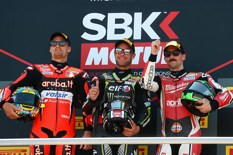 Die Top-3 in Misano: Davies, Sieger Rea und Laverty