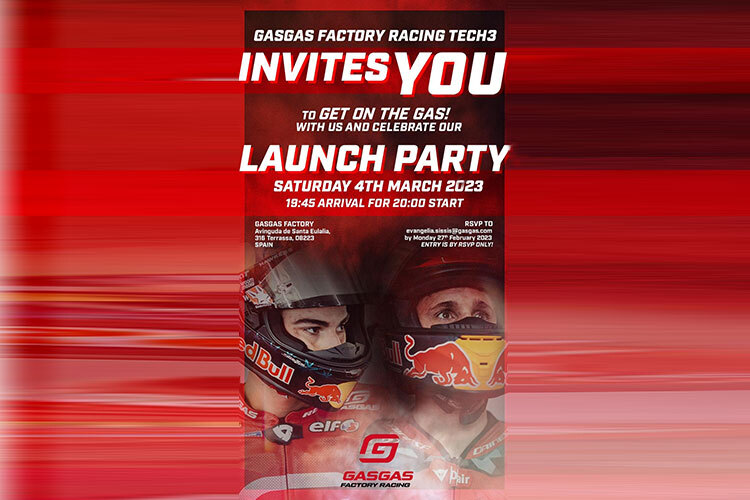 GASGAS Factory Racing Tech3-Team: Launch Party am Samstagabend