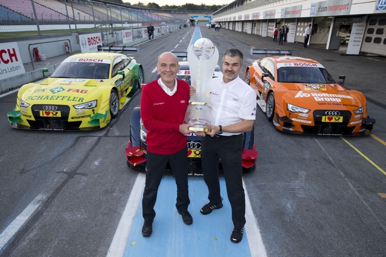 Dr. Wolfgang Ullrich mit Audis DTM-Leiter Dieter Gass