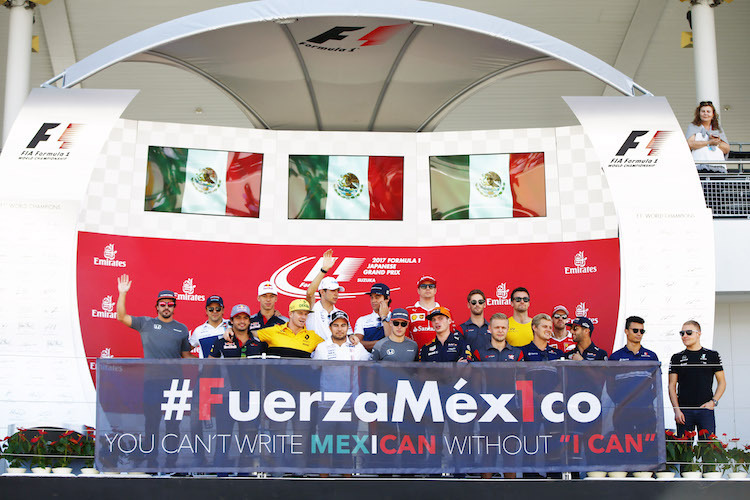 Die Fahrer zeigen Support für Mexico