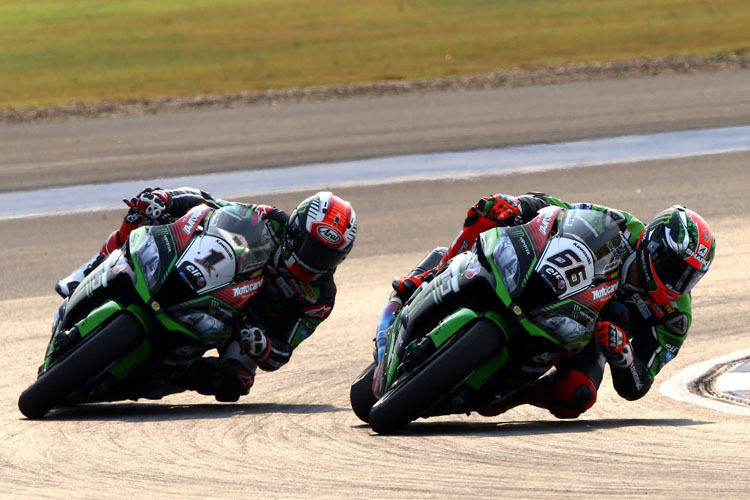 Jonathan Rea (1) und Tom Sykes (66) 