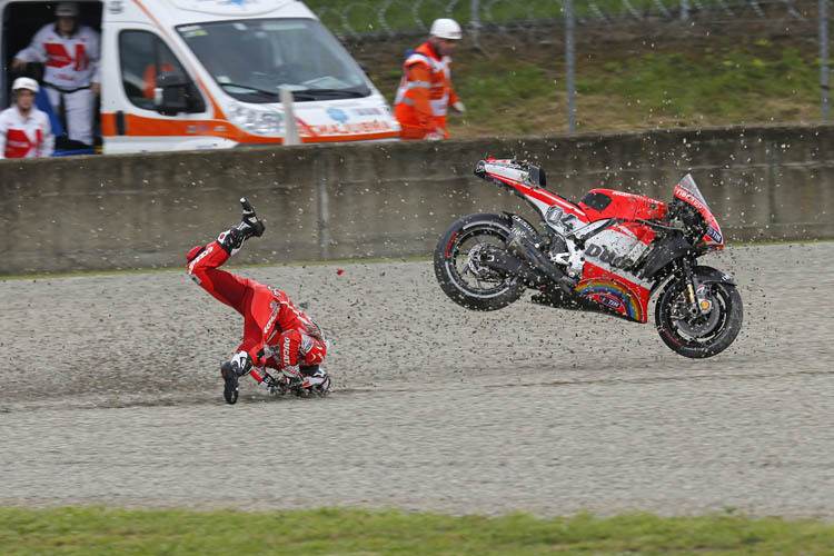 Andrea Dovizioso stürzte Freitagfrüh