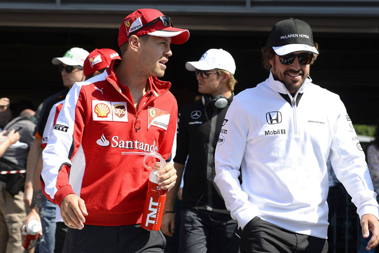 Spitzenverdiener in der Formel 1: Sebastian Vettel und Fernando Alonso