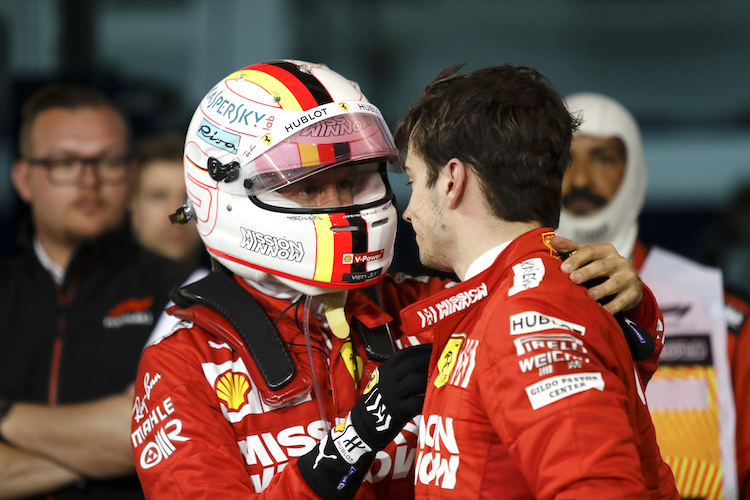 Sebastian Vettel und Charles Leclerc nach dem Bahrain-GP