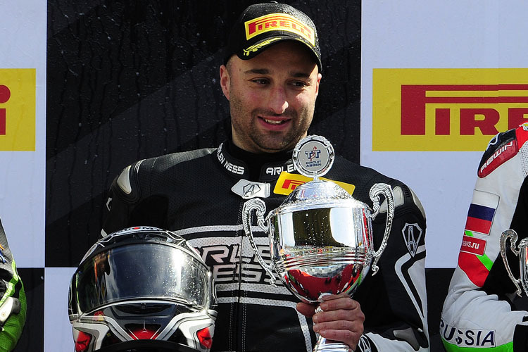 Lorenzo Lanzi 2012 bei seinem Supersport-WM-Sieg in Assen