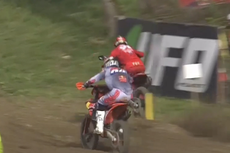 Lokalmatador Jeremy Seewer setzte sich im zweiten Rennen gegen Jeffrey Herlings durch
