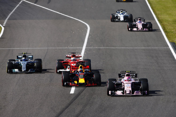 Ocon, Ricciardo, Vettel, Bottas