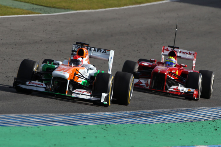 Ist das real? Force India (Rossiter) vor Ferrari (Massa)