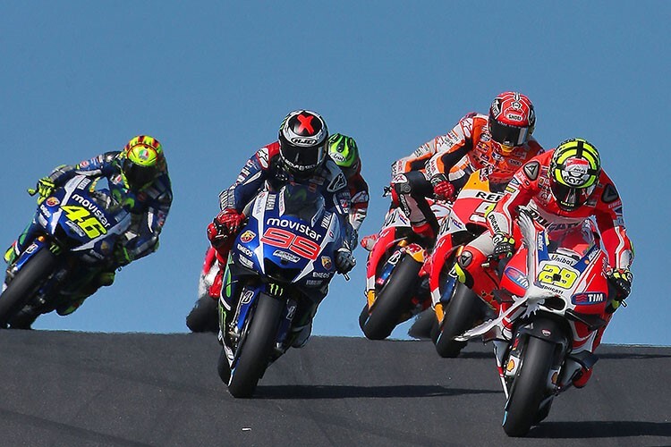 2015 zeigten Marc Márquez, Jorge Lorenzo, Andrea Iannone und Valentino Rossi in Australien bis zur letzten Runde nervenzerreißende Fights