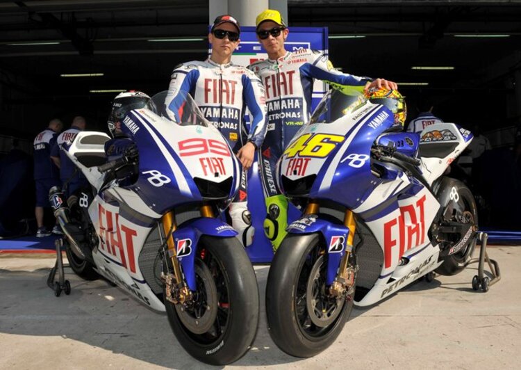 Jorge Lorenzo mit seinem Teamkollegen Rossi