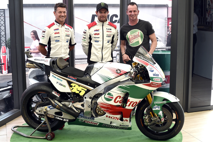 Lucio Ceccinello, Cal Crutchlow und Aaron Slight (v.l.) 