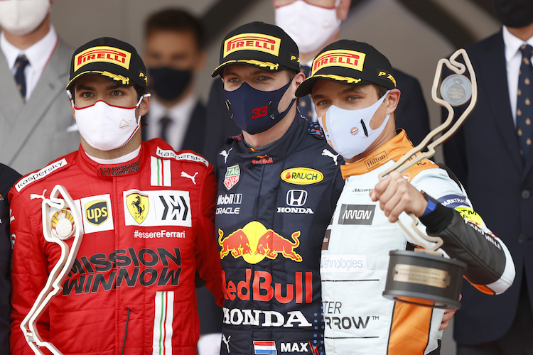 Carlos Sainz, Max Verstappen und Lando Norris