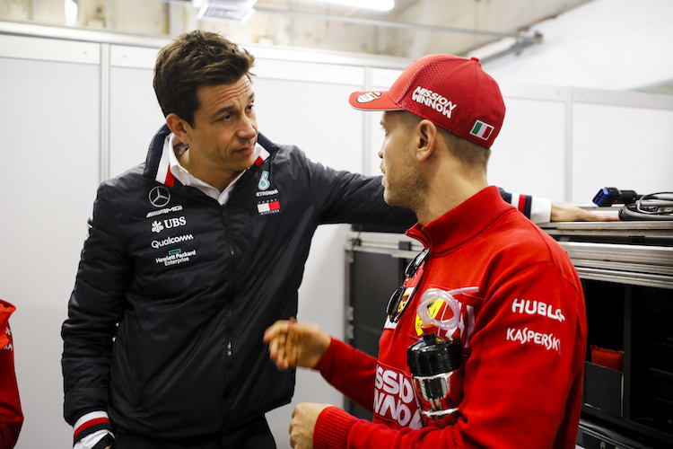 Toto Wolff und Sebastian Vettel in China