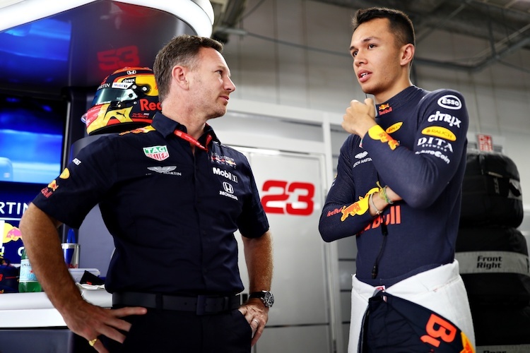 Christian Horner und Alex Albon