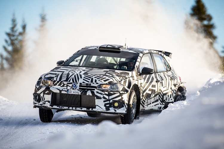 Petter Solberg im VW Polo GTI R5 beim Test in Schweden