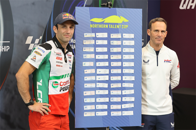 Zarco und Puig (v.li.) verteilen Honda-Nummern