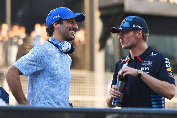 Daniel Ricciardo (l.) und Max Verstappen vor dem Singapur-GP