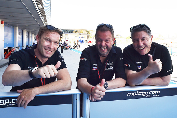 Moto2-Saison 2014: Die Teamteilhaber Wolfgang Kuhn, Stefan Keckeisen und Liqui-Moly-Marketing-Chef Peter Baumann