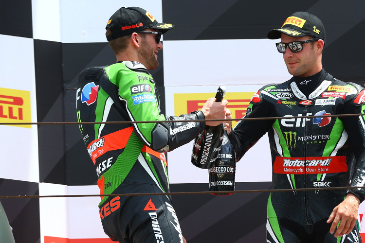 Tom Sykes (li.) und Jonathan Rea: Normal trinken sie nicht zusammen