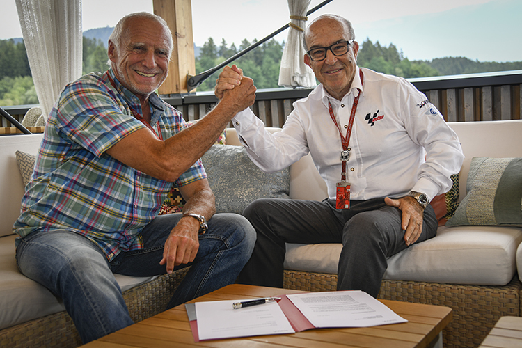 Neues Abkommen: Didi Mateschitz (li.) mit Carmelo Ezpeleta