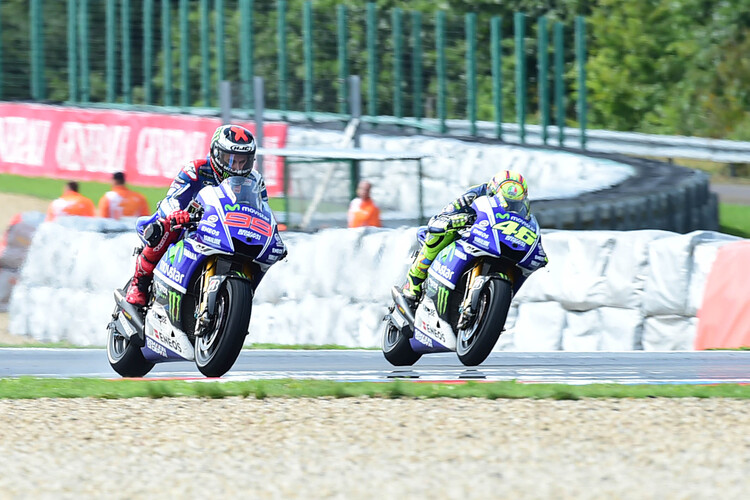 Jorge Lorenzo und Valentino Rossi in Brünn