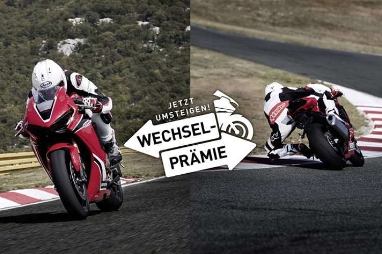 Wer jetzt auf eine 2017er Fireblade umsteigt, dem bietet Honda 1000 Euro Prämie für seine Gebrauchte