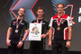 Bei der Medaillenvergabe: Tom Sykes, Jonathan Rea und Chaz Davies (v.l.)