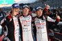 Die Sieger aus Fuji: Stéphane Sarrazin, Mike Conway und Kamui Kobayashi (v.li.)