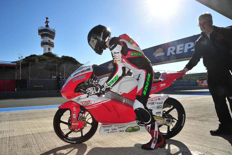 Luca Grünwald beim IRTA-Test in Jerez