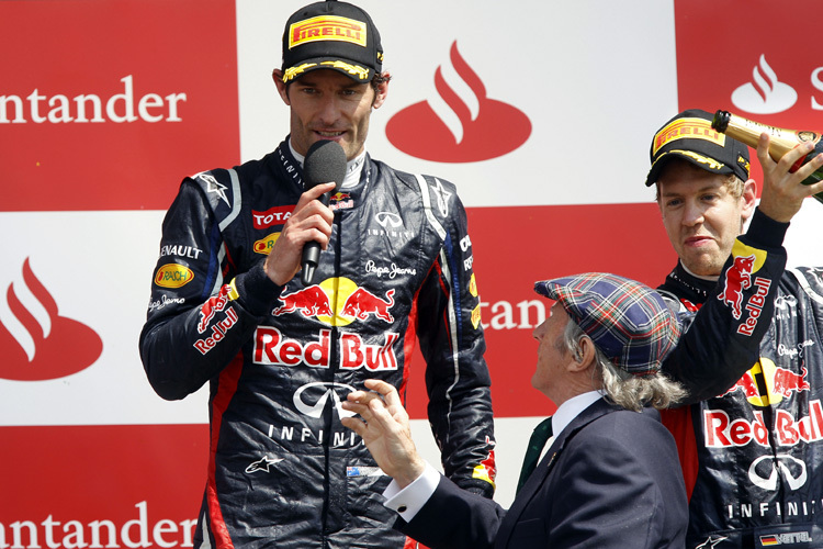 Stewart interviewt Webber, Vettel giesst