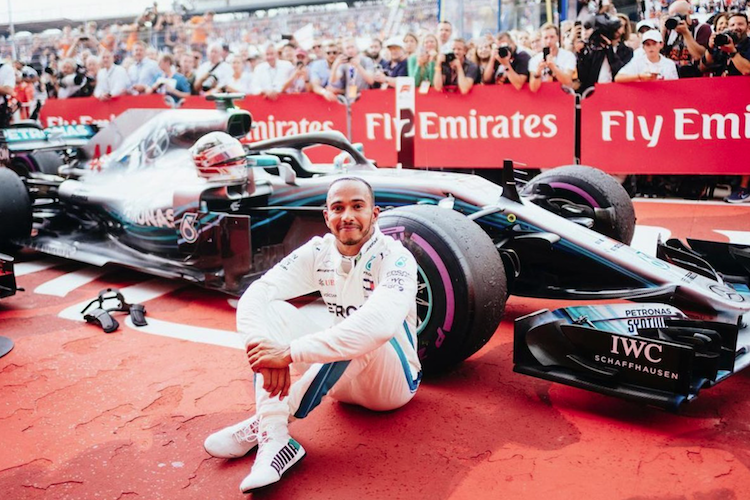 Lewis Hamilton unmittelbar nach seinem Sieg in Hockenheim