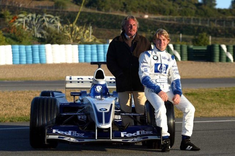 So fing alles an: Nico und Keke Rosberg beim Williams-Test, Nico ist da erst zarte 17 Jahre alt
