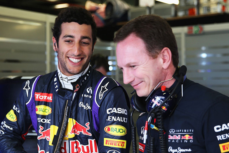 Daniel Ricciardo und Christian Horner