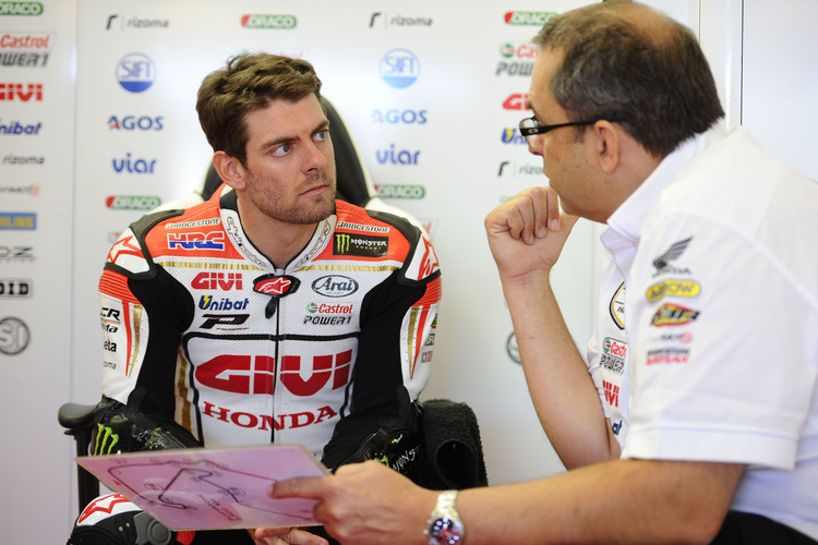 Cal Crutchlow mit Crew-Chief Christophe Bourguignon 