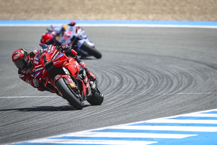 Weltmeister Francesco Bagnaia während seiner großartigen Vorstellung beim Jerez-GP