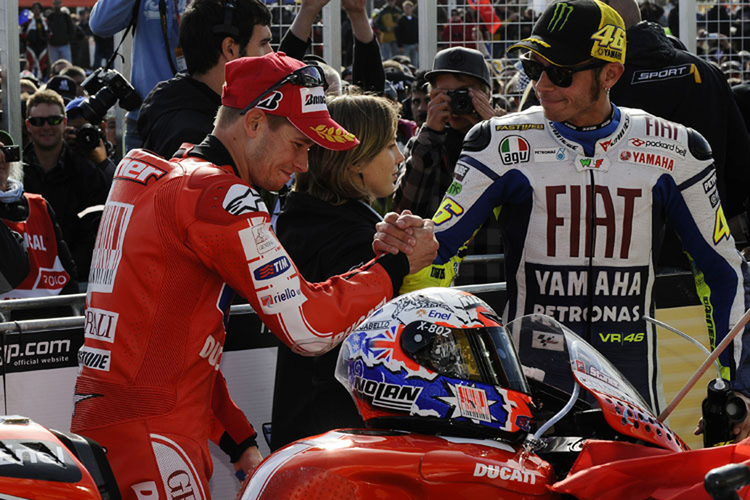 Nach dem Valencia-GP sitzt Rossi auf der Stoner-Ducati