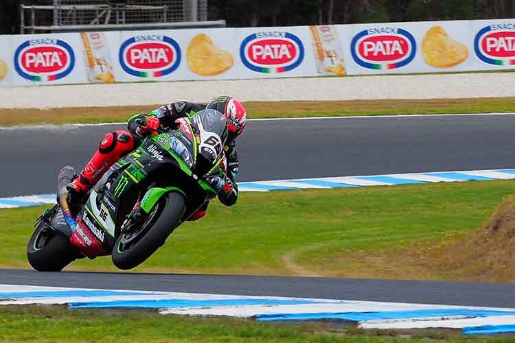 Kawasaki-Pilot Tom Sykes auf Phillip Island