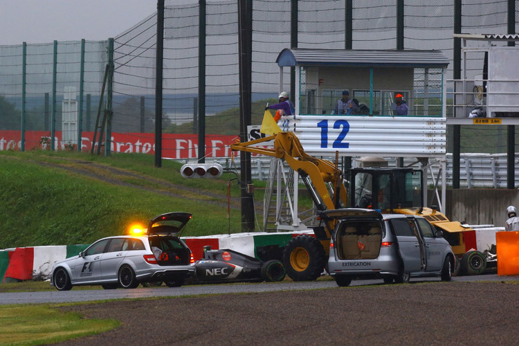 Die Unfallszene am Suzuka Circuit