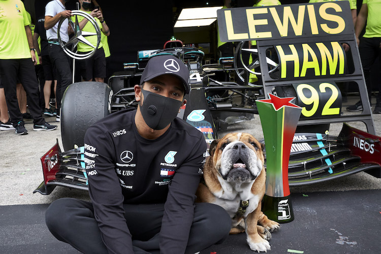 Lewis Hamilton nach seinem Sieg in Portugal