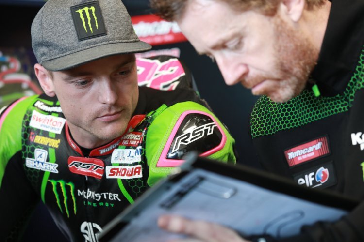 Alex Lowes mit seinem Cheftechniker Marcel Duinker	