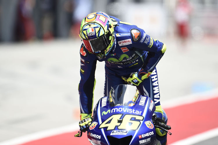 Valentino Rossi muss sein Material auch 2018 selbst testen