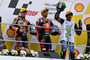 Brad Binder, Sieger Miguel Oliveira und Franco Morbidelli